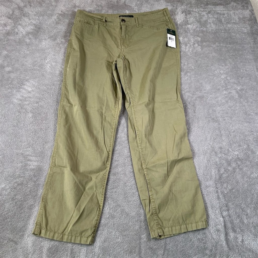 Lauren Ralph Lauren Womens Chino Pants Sz 10 Olive Green Straight Leg Casual NEW